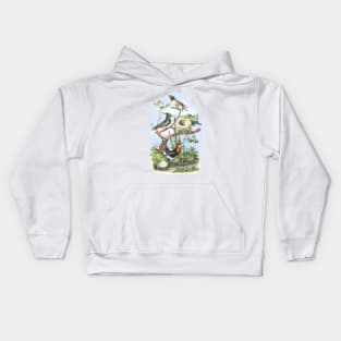 Hummingbirds Illustration Kids Hoodie